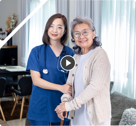 senior patient and the caregiver