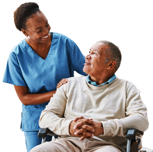 senior patient and the caregiver